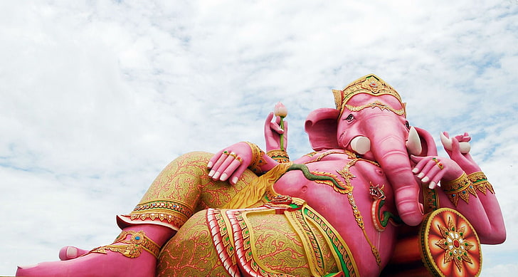 Lord Ganesh, human body part, lying, religion, pillow Free HD Wallpaper