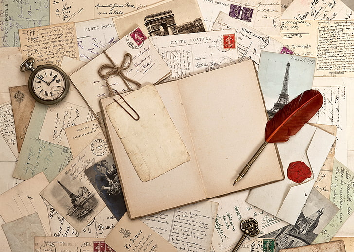 Love Letter, writing, ink well, calligraphy, group of objects