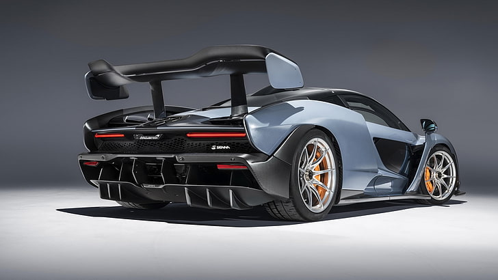 McLaren Senna Blue, victory grey, silver colored, gray, chrome