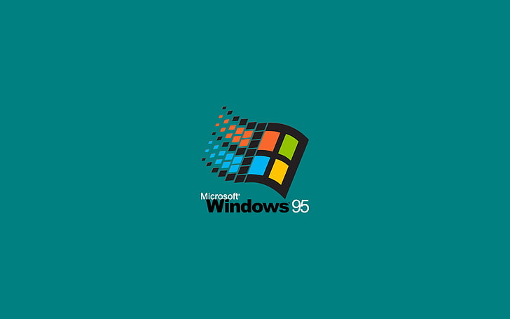 Microsoft Windows 95, abstract, simple, vector, technology Free HD Wallpaper
