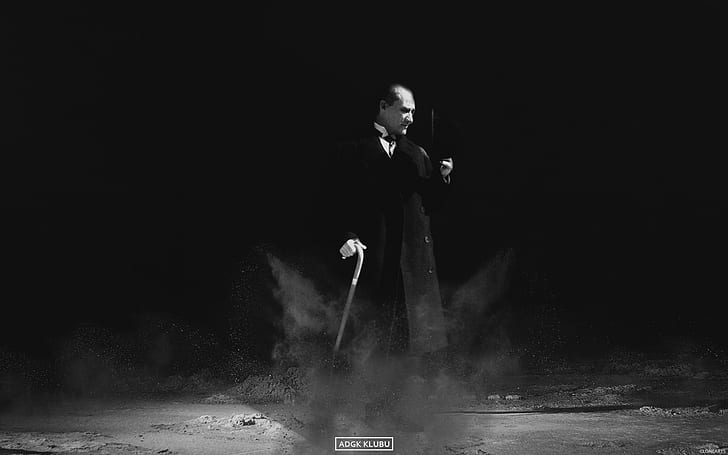 Mustafa Kemal Ataturk, black color, danger, dark, one person Free HD Wallpaper