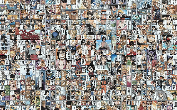Naruto Dbz One Piece, anime, symbol, manga, gintama
