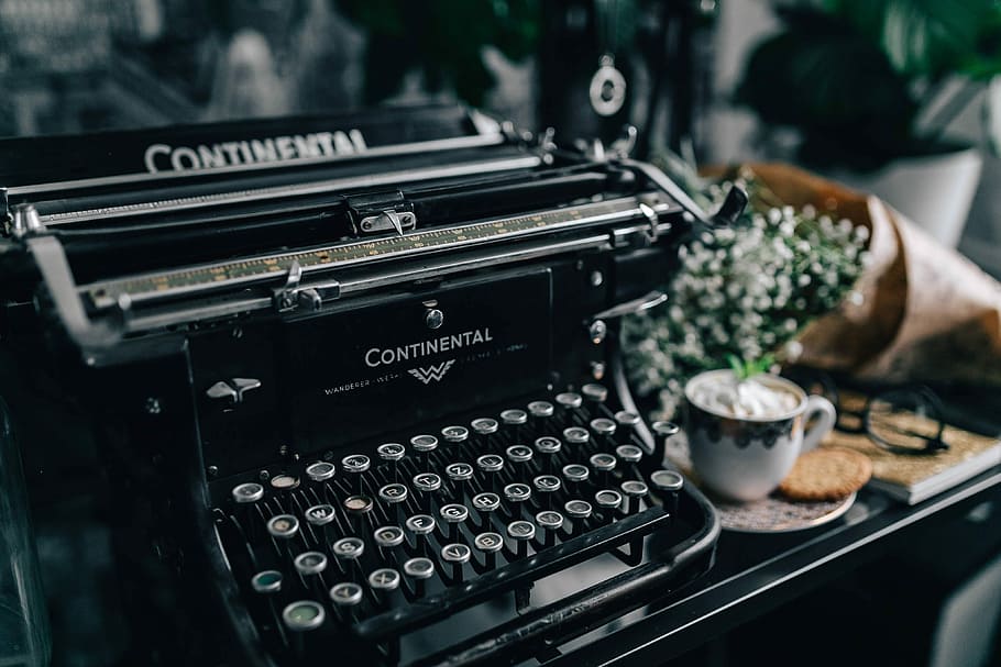 Old School Typewriter, text, journalist, food and drink, nature Free HD Wallpaper