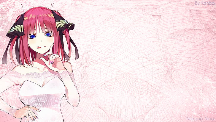 Ookami-heika No Hanayome Anime, nino, pink hair, wedding dress, pictureinpicture Free HD Wallpaper