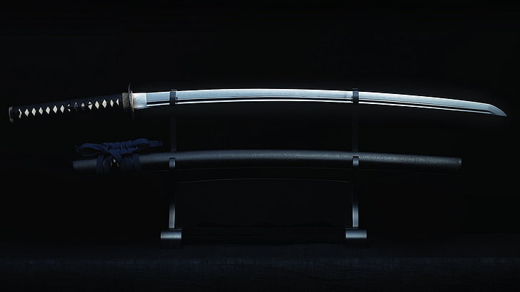 Samurai Sword Clip Art, black background, arts culture and entertainment, elegance, wealth Free HD Wallpaper