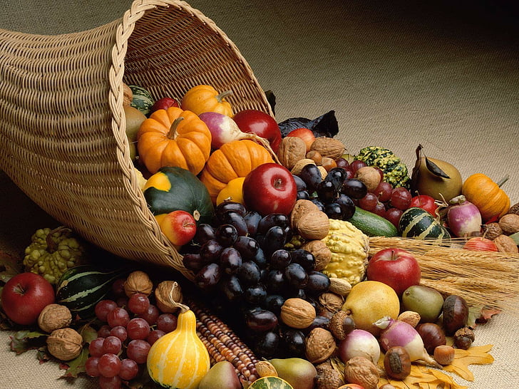 Thanksgiving Cornucopia Art, fruits, thanksgiving, cornucopia, season