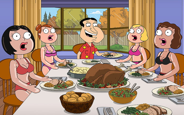 Thanksgiving Holiday Wishes, family guy, holiday, glenn quagmire, thanksgiving Free HD Wallpaper