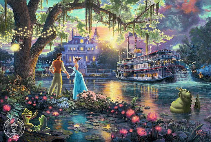 Thomas Kinkade Disney Frozen, celebration, fairytale, caucasian ethnicity, architecture Free HD Wallpaper