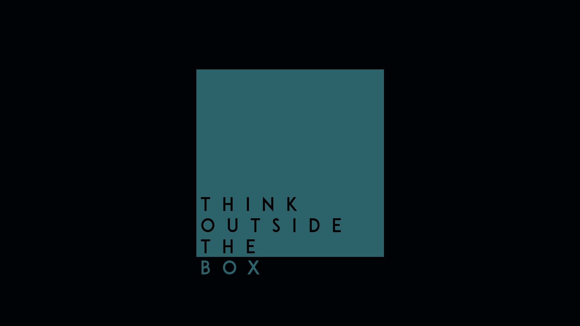 Thoughts Outside the Box, dark, cut out, letter, black background