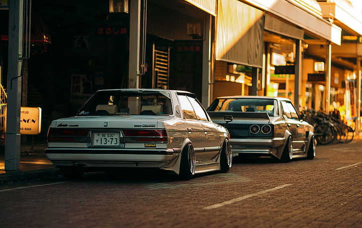 Toyota Chaser Stance, speedhunters, night, illuminated, architecture