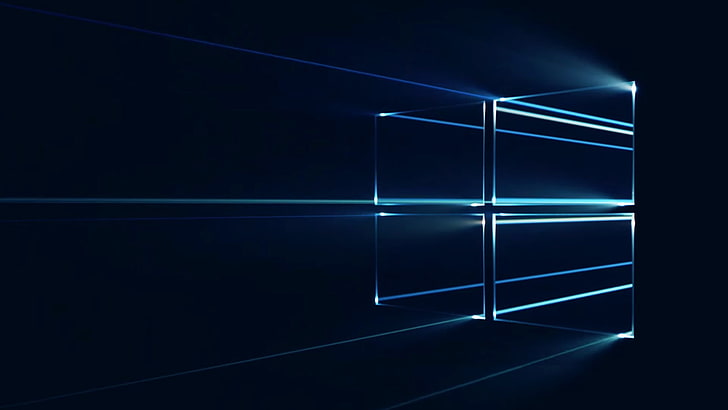 Windows 10 Operating System, black background, dark, futuristic, design