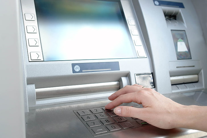 ATM Machine Fees, pin entry, wealth, consumerism, holding Free HD Wallpaper