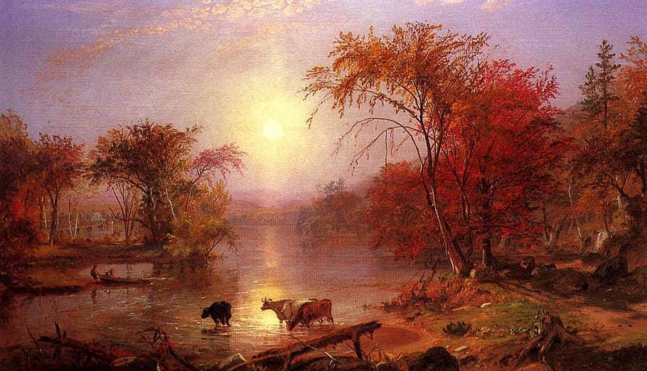 autumn, oil on canvas, beauty in nature, idyllic