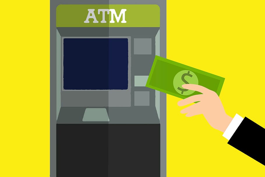 Bank ATM Machines, human body part, cash, adult, business Free HD Wallpaper