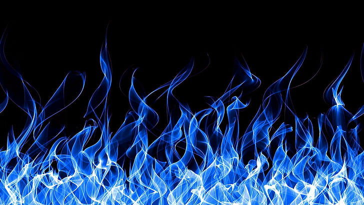 Biru Navy, digital art, dark, fire, artwork Free HD Wallpaper