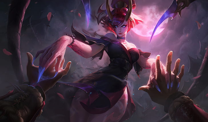 Blood Moon Akali Splash Art, pc gaming, video games, league of legends, evelynn league of legends