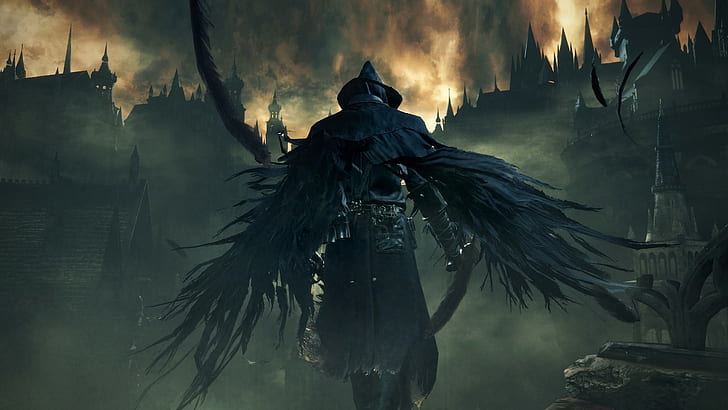 Bloodborne Hunter, spooky, smoke  physical structure, spirituality, architecture Free HD Wallpaper