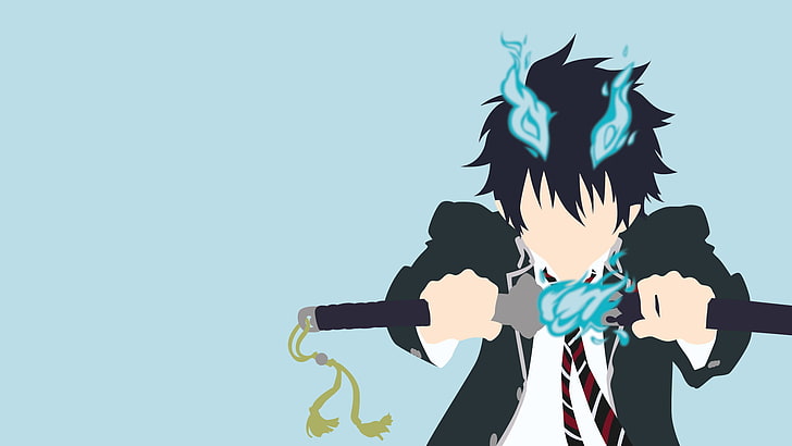 Blue Exorcist, tie, black hair, anime, blue exorcist