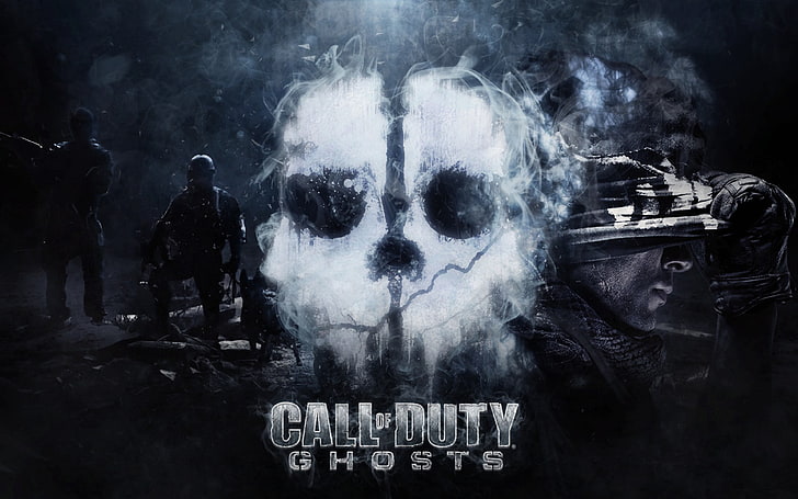Call of Duty Ghost Fan Art, black background, digital composite, call of duty, ghosts Free HD Wallpaper