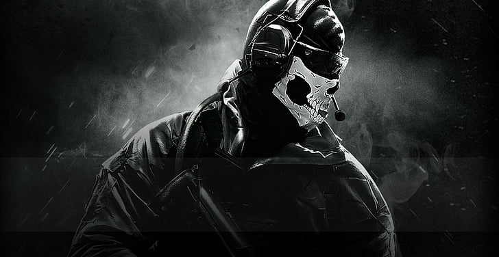 Call of Duty Ghosts Full HD, warrior, skull, gun, weapon Free HD Wallpaper