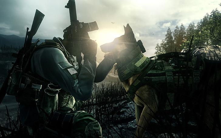 Call of Duty Ghosts Multiplayer, aggression, machine gun, safety, army Free HD Wallpaper