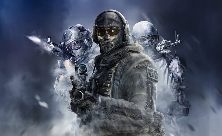 Call of Duty Ghosts Multiplayer, evil, work helmet, gun, horror Free HD Wallpaper