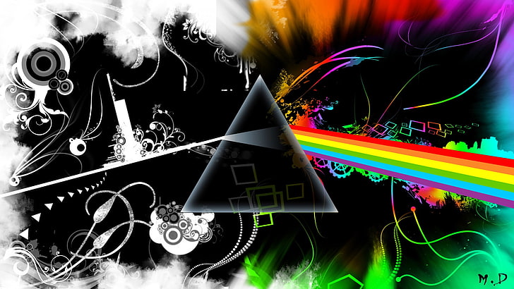 Dark Side of the Moon Cover Art, technology, art and craft, floyd, nightlife Free HD Wallpaper