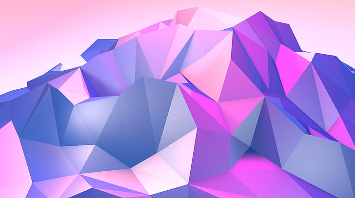 digital composite, geometric, violet, 3dcomputergraphics Free HD Wallpaper