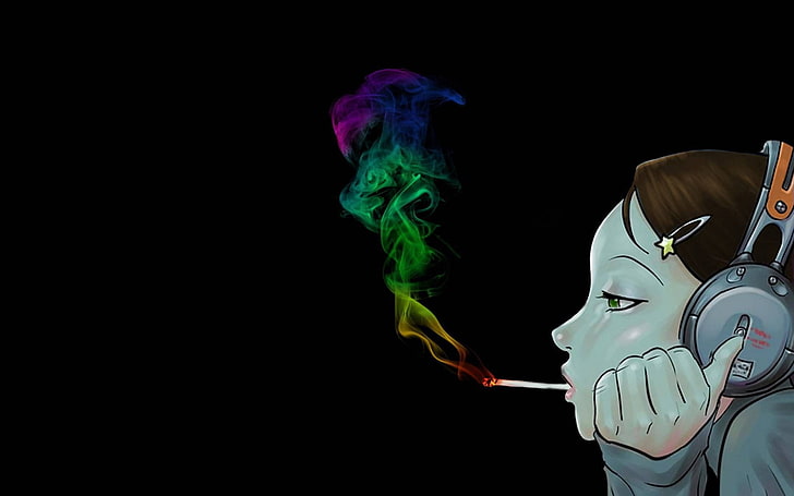 Dope Weed Designs, smoke, headphones, ganja, weed Free HD Wallpaper