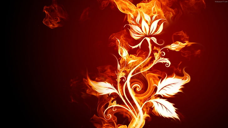 Fire Flower Super Smash Bros, digital, flammable, swirl, yellow Free HD Wallpaper