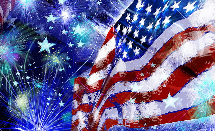 Fourth of July Backdrop, blue, red, full frame, multi colored Free HD Wallpaper
