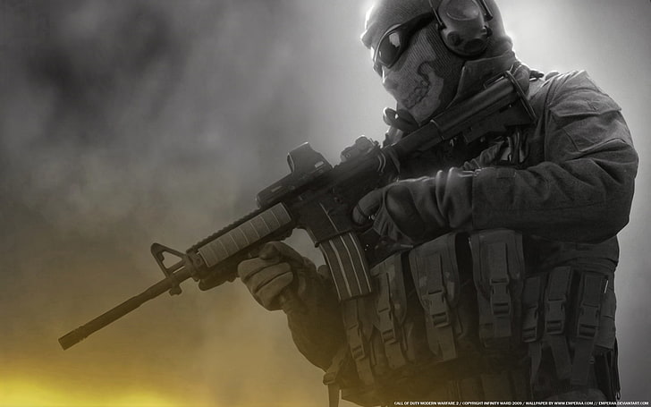 Ghost COD MW2, danger, rifle, conflict, recruit Free HD Wallpaper