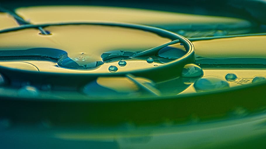 green, raindrop, studio shot, splash