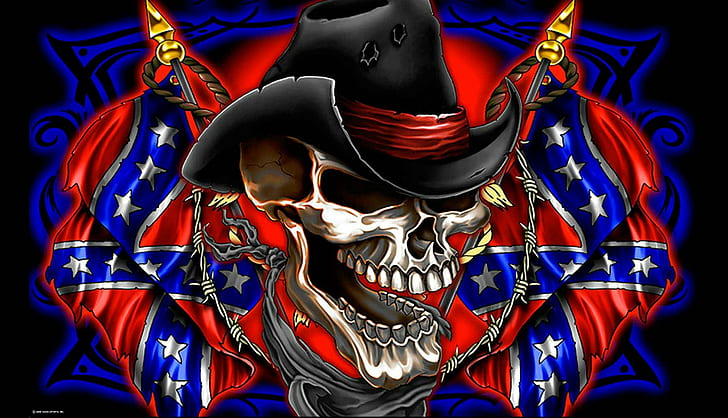 Labor Day Flag, war, united, skull, rebel Free HD Wallpaper