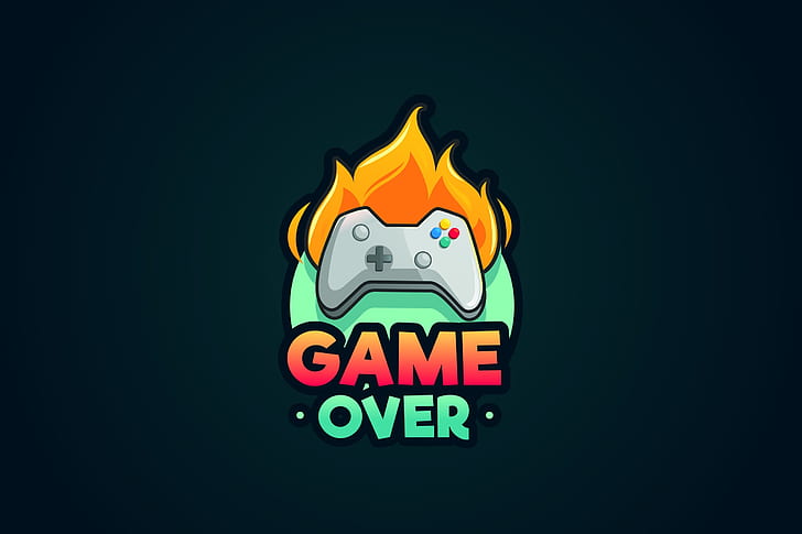 minimalism, simple background, game over, GAME OVER