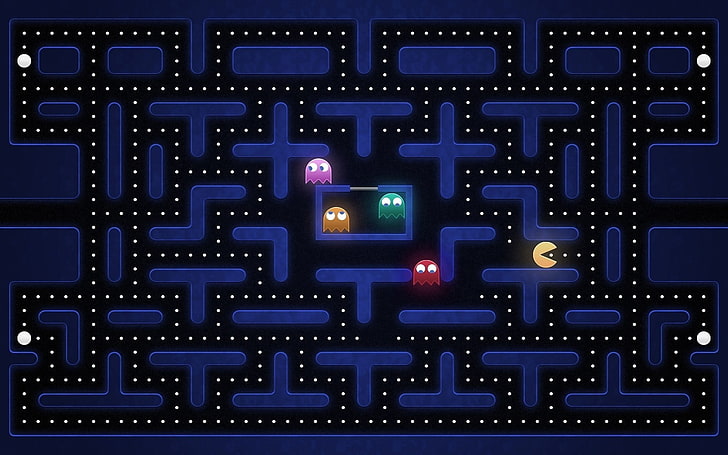 Pac-Man 256 Game, communication, pacman, digital composite, text Free HD Wallpaper