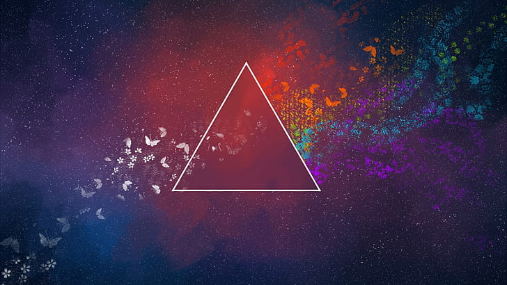 Pink Floyd Artwork, triangle, space, music, rock Free HD Wallpaper