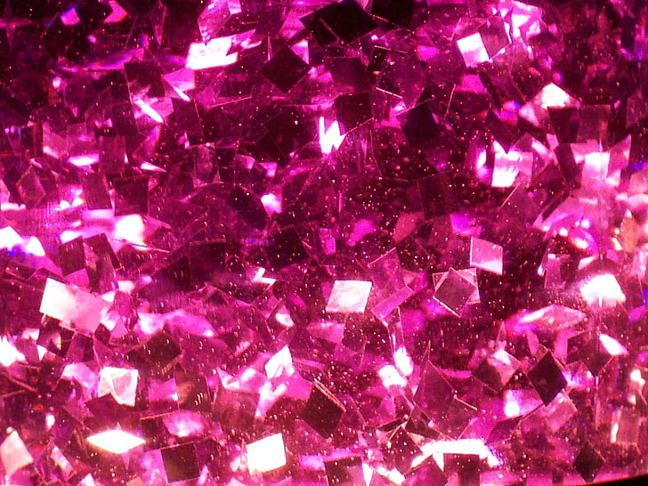 Pink Glitter Hearts, precious gem, glowing, jewelry, diamond  gemstone Free HD Wallpaper