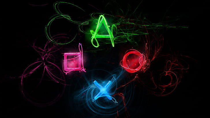 Playstation Symbol Font, playstation, red, video games, colorful