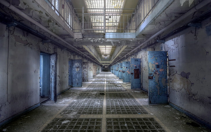 Prison Cell Wall, no people, diminishing perspective, direction, obsolete Free HD Wallpaper