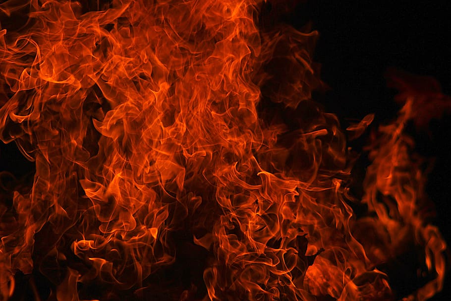 Red Fire White, yellow, black background, ignite, sparks Free HD Wallpaper