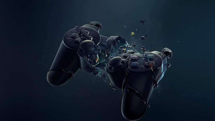 Smashed PS4 Controller, play station, simple, circuits, playstation Free HD Wallpaper