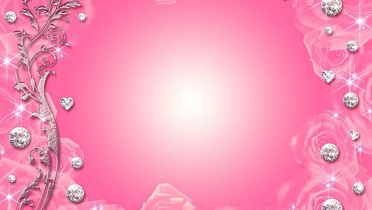 Sparkly Pink, diamond, artistic, rose, pink Free HD Wallpaper