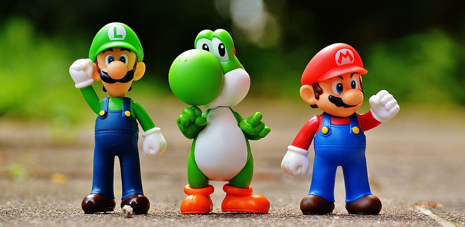 Super Mario Gold Toys, offspring, multi colored, child, classic Free HD Wallpaper