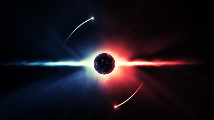 2048 by 1152 YouTube, illuminated, lens flare, solar eclipse, exploding