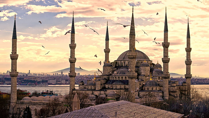 8k uhd, blue mosque, sultan ahmed mosque, place of worship Free HD Wallpaper