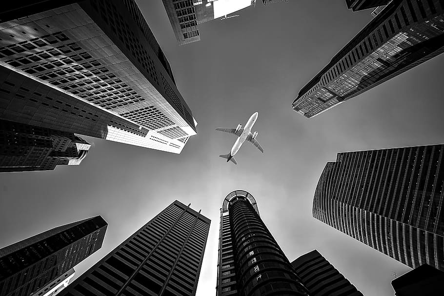 Black and White Photographs, office building exterior, pattern, city, lifestyle