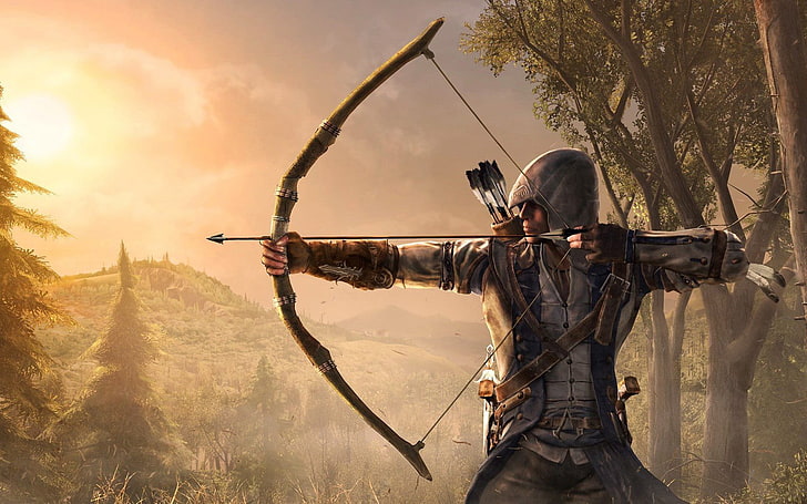 Bowtech Assassin Compound Bow, bow, sun, one person, arrow  bow and arrow Free HD Wallpaper