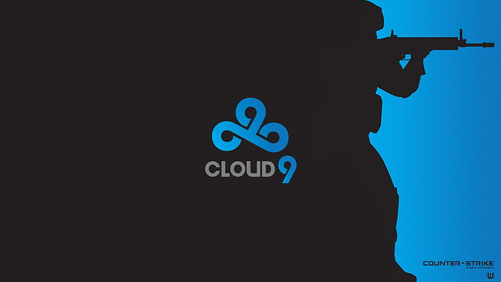 Cloud 9 Black Logo, side view, video games, wall  building feature, closeup