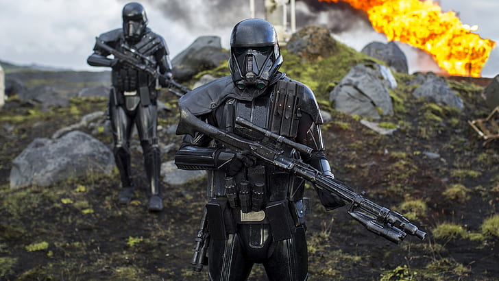 Death Troopers Helmet, day, star wars, weapon, rifle Free HD Wallpaper